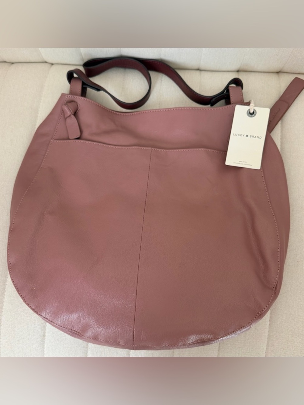 🆕Lucky Brand Dusty Rose Leather Shoulder Hobo
